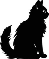 Ragamuffin Cat  black silhouette vector