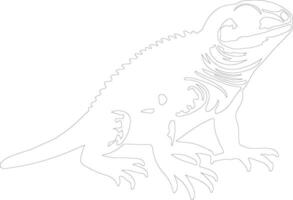 collaredlizard outline silhouette vector