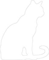 African wild cat  outline silhouette vector