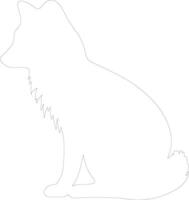 arctic fox  outline silhouette vector