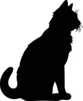 Ussuri Cat  black silhouette vector