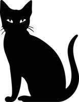 abisinio gato negro silueta vector