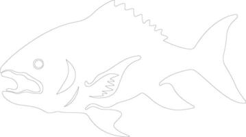 Dunkleosteus   outline silhouette vector