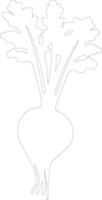 parsnip  outline silhouette vector
