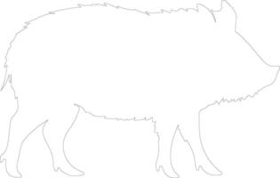 collaredpeccary outline silhouette vector