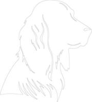 Irish Setter  outline silhouette vector