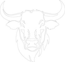 bull outline silhouette vector