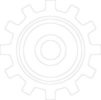 Settings icon  outline silhouette vector