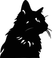 Bay Cat  silhouette portrait vector