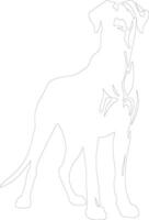 Great Dane  outline silhouette vector