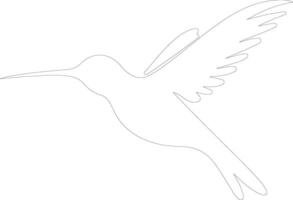 ruby-throated hummingbird   outline silhouette vector