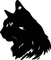 Borneo Bay Cat  silhouette portrait vector