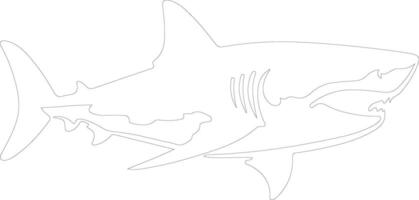 Megalodon  outline silhouette vector