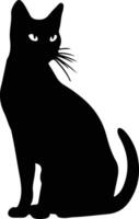 Thai Traditional Siamese Cat  black silhouette vector