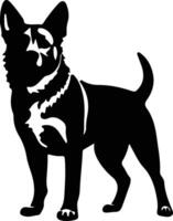 Australian Cattle Dog   black silhouette vector