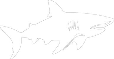 bullshark outline silhouette vector