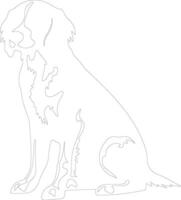 Brittany Spaniel outline silhouette vector