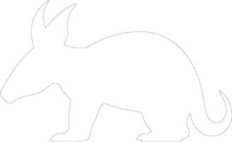 aardvark  outline silhouette vector