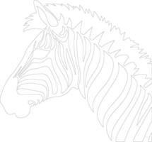 zebra  outline silhouette vector