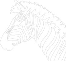 zebra  outline silhouette vector