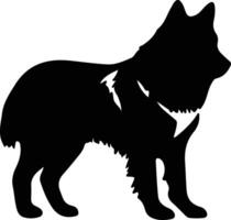 akita negro silueta vector