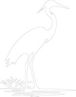 egret   outline silhouette vector