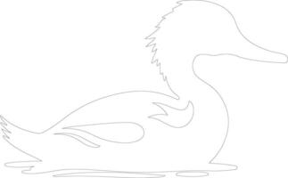 merganser  outline silhouette vector