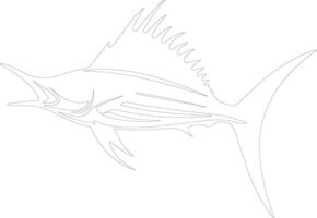 sailfish outline silhouette vector