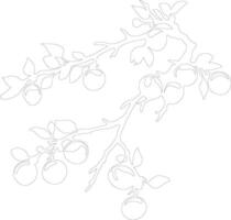 crabapple  outline silhouette vector