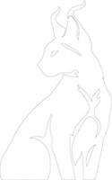 caracal outline silhouette vector