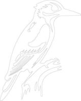 woodpecker  outline silhouette vector