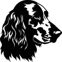 English Setter  silhouette portrait vector