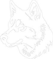 Siberian Husky outline silhouette vector