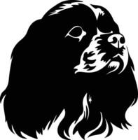 Inglés juguete spaniel silueta retrato vector