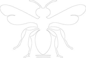 avispa contorno silueta vector