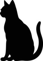 Korat Cat  silhouette portrait vector