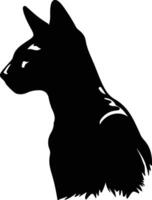 Oriental Shorthair Cat  silhouette portrait vector