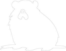 black bear hamster  outline silhouette vector