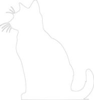 sokoke gato contorno silueta vector