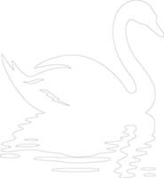 swan   outline silhouette vector