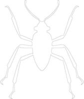 assassin bug  outline silhouette vector
