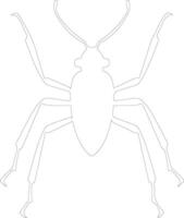 assassin bug  outline silhouette vector