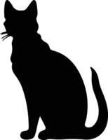 Javanese Cat  black silhouette vector