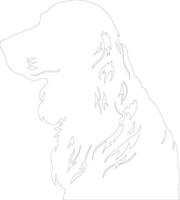 English Cocker Spaniel  outline silhouette vector