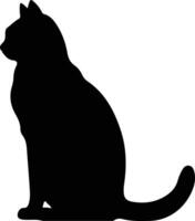 British Shorthair Cat  black silhouette vector