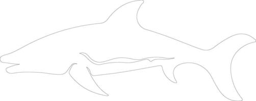 liopleurodon contorno silueta vector