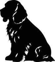 trepar spaniel negro silueta vector