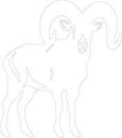 bighorn sheep  outline silhouette vector