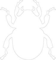 dung beetle    outline silhouette vector