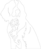 Welsh Springer Spaniel outline silhouette vector